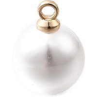 Pendentifs en perles en plastique ABS avec boucle en alliage doré, blanc — Breloques et pendentifs
