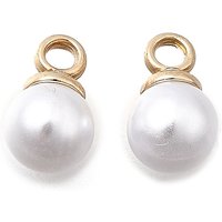 Pendentifs en perles rondes en plastique ABS avec boucle en alliage doré