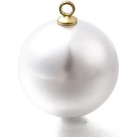 ABS Plastic Pearl Pendants with Light Gold Alloy Loop, Silver — Charms & Pendants