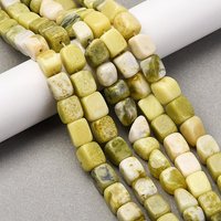 Brins de perles de jade naturel, cubiques, 7-12mm, trou : 1.4mm — Perles à bijoux