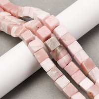 Natural Pink Opal Cube Beads Strands, 8-8.5mm, 1.2mm Hole — Jewelry Beads