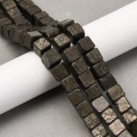 Natural Pyrite Cube Beads Strands, 8-8.5mm, 1.2mm Hole, 46pcs — Jewelry Beads