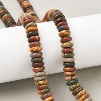 Fils de perles en pierre Picasso naturelle et jaspe polychrome — Perles à bijoux