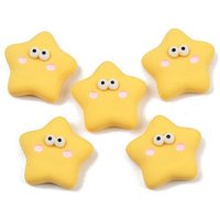 Cabochons en résine opaque en forme d'étoile, jaune champagne — Pierres précieuses en vrac