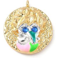 Pendentif en laiton micro pave zircon cubique émaillé - Poissons