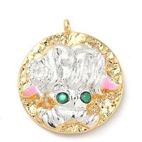 Pendentif en laiton micro pavé zircon cubique émaillé, 18K or, Bélier