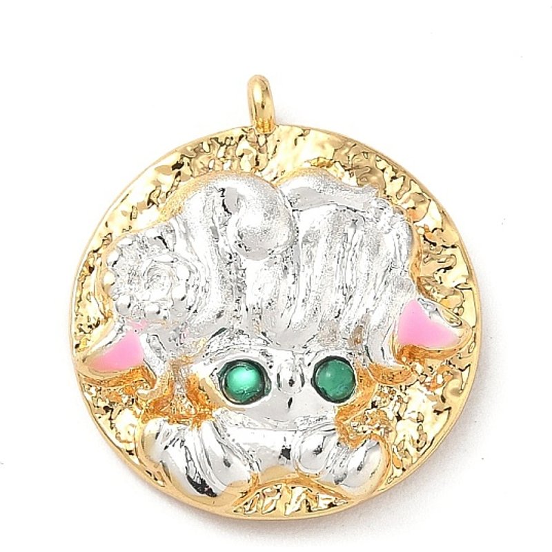 Pendentif en laiton micro pavé zircon cubique émaillé, 18K or, Bélier — Breloques et pendentifs