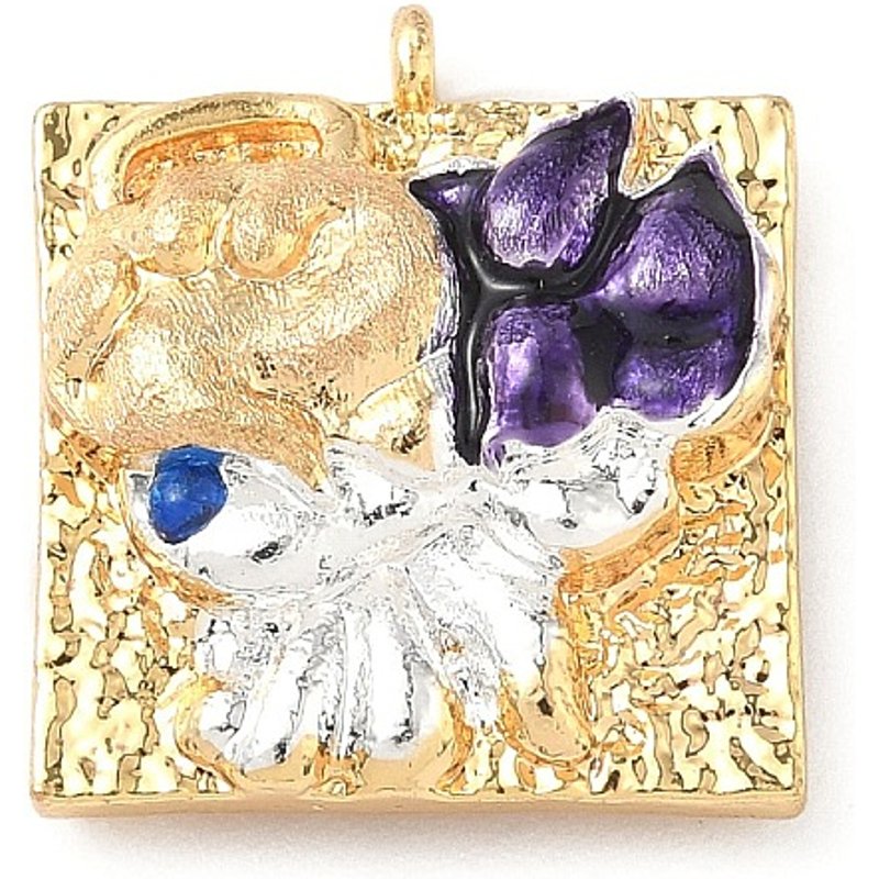 Brass Micro Pave Cubic Zirconia Enamel Constellation Pendant - Gemini — Charms & Pendants