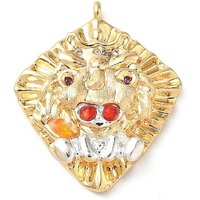 Pendentif Leo en laiton avec zircon cubique micro pavé et émail, plaqué or 18K — Breloques et pendentifs