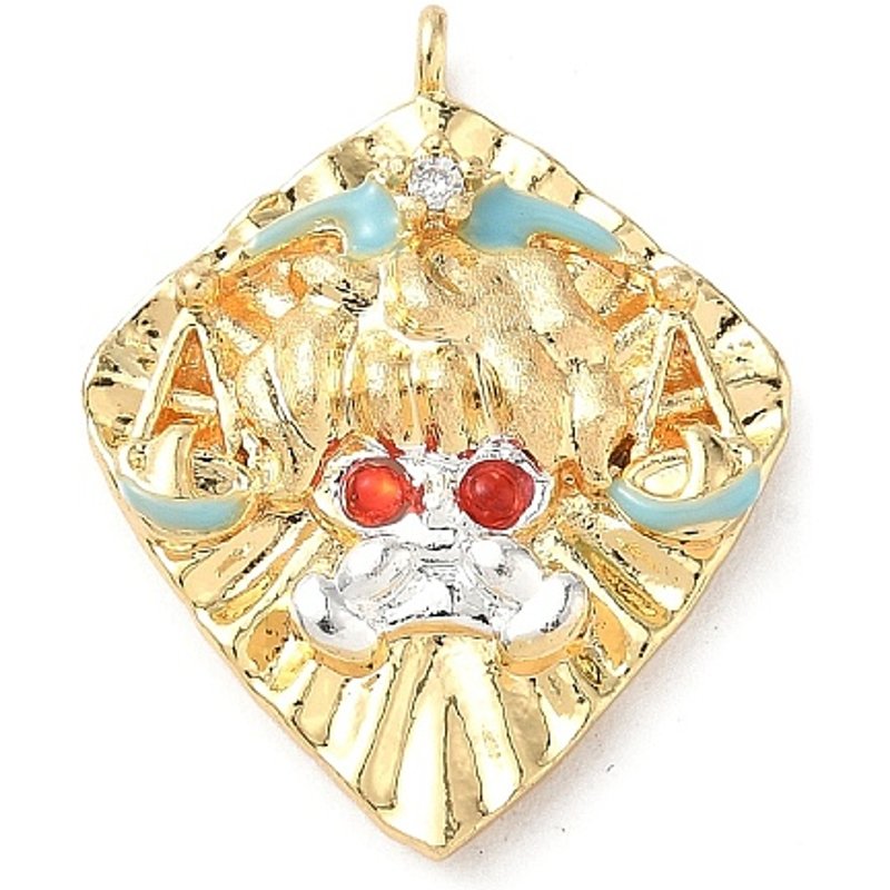 Brass Micro Pave Cubic Zirconia Enamel Pendant - Libra — Charms & Pendants