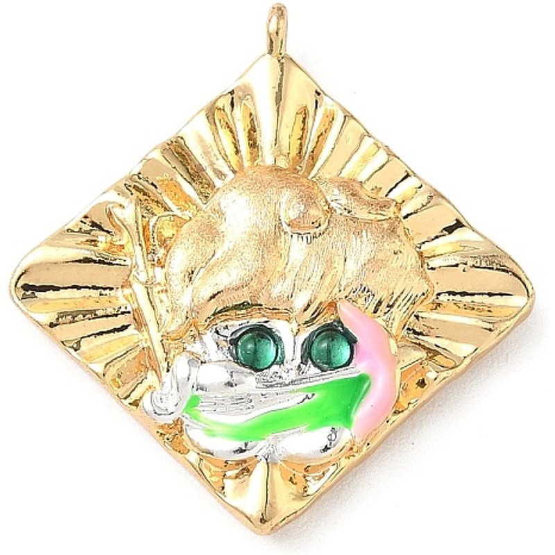 Pendentif en laiton micro pave zircon cubique émaillé - Sagittaire — Breloques et pendentifs