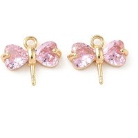 Bails en laiton Micro Pave Zirconia Cubique pour perles à moitié percées — Accessoires pour bijoux