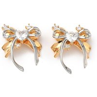 Charms en Zircon Cubique Micro Pave en Laiton, Nœud Papillon, Plaqué Or et Platine — Breloques et pendentifs