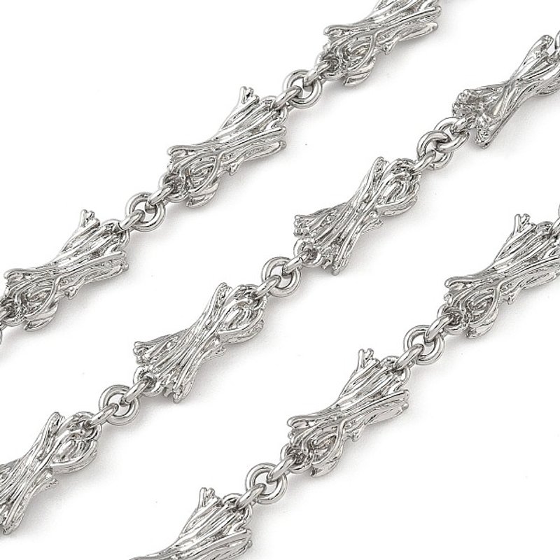 Alloy Nuggets Link Chains, Unwelded, Real Platinum Plated — Chains, Wire & Cord