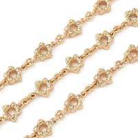 Alloy Flower Link Chains, Unwelded, 18K Gold Plated — Chains, Wire & Cord