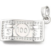 Brass Dollar Charms Pendants - Platinum Finish, 21.5x9.5mm — Charms & Pendants