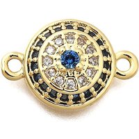 Charms de connecteur en laiton avec zircon cubique bleu et clair — Accessoires pour bijoux
