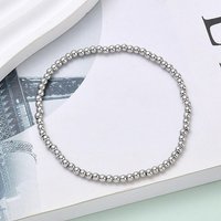 Brass Round Beaded Stretch Bracelet for Men and Women