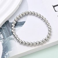 Brass Round Beaded Stretch Bracelet for Men and Women — Bracelet Women