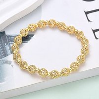 Bracelet Élastique Ronde en Laiton pour Femmes - Plaqué Or 18K — Bracelet Femme