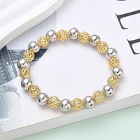 Bracelet Élastique Rond en Laiton pour Femmes - Plaqué Or et Platine — Bracelet Femme