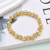 Bracelet Élastique Rond en Laiton pour Femmes - Plaqué Or 18K — Bracelet Femme