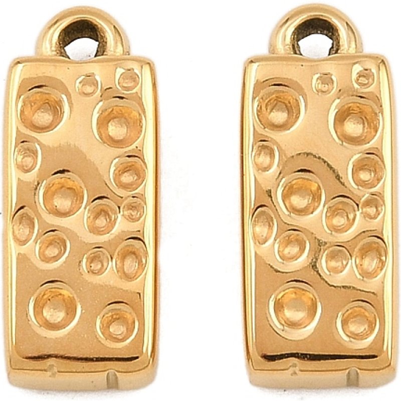 Pendentif Rectangulaire en Acier Inoxydable 304, Plaqué Or 18K — Breloques et pendentifs