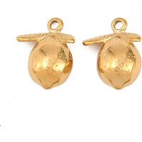 Pendentif en Acier Inoxydable 304, Fraise, Plaqué Or 18K — Breloques et pendentifs