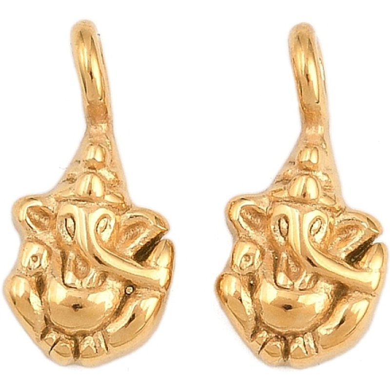 Pendentif Éléphant en Acier Inoxydable 304, Plaqué Or 18K — Breloques et pendentifs