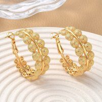Boucles d'oreilles rondes en laiton, sans nickel, plaquées or 18K — Boucles d'oreilles créoles