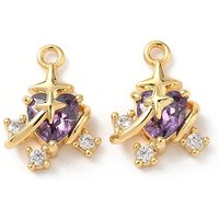 Brass Micro Pave Cubic Zirconia Heart Pendant, 18K Gold Plated — Charms & Pendants