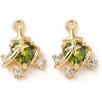 Pendentif en laiton en forme de cœur, plaqué or 18K, vert — Breloques et pendentifs