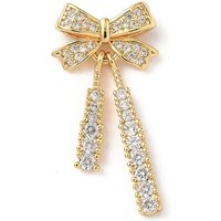 Brass Micro Pave Clear Cubic Zirconia Bowknot Charm Pendant — Charms & Pendants