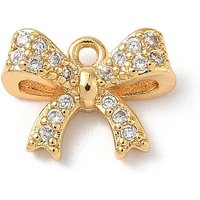 Charm en Pave Micro de Zircon Cubique Transparent, Noeud Papillon, Sans Nickel — Breloques et pendentifs