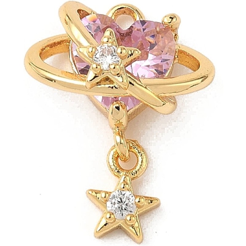 Pendentifs en laiton Micro Pave Zircon Cubique Coeur Planète & Étoile — Breloques et pendentifs