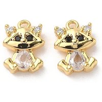 Brass Micro Pave Cubic Zirconia Fox Charm, Nickel Free, 18K Gold Plated — Charms & Pendants