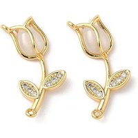 Pendentif en laiton avec zircon cubique micro pavé en forme de fleur — Breloques et pendentifs