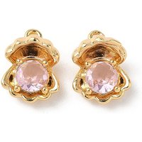 Charms en laiton avec zircon cubique micro pave, forme de coquillage, plaqué or 18K — Breloques et pendentifs
