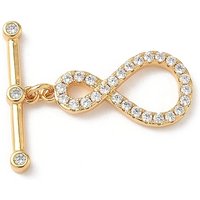 Brass Micro Pave Clear Cubic Zirconia Toggle Clasps, Infinity, 29.5mm — Jewelry Findings