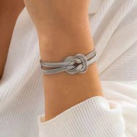Iron Snake Chain Bracelet for Women, Knot Design, Stainless Steel — Bracelet Women