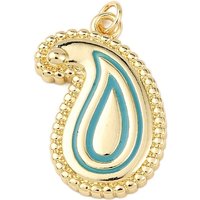 Brass Enamel Teardrop Pendant with 18K Gold Plating — Charms & Pendants