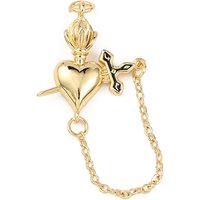 Brass Enamel Heart Sword Pendant, 18K Gold Plated — Charms & Pendants
