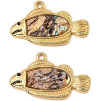 Pendentifs en coquille de Paua naturelle en acier inoxydable 304 — Breloques et pendentifs