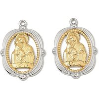 Pendentif ovale en acier inoxydable 304 avec Vierge Marie — Breloques et pendentifs