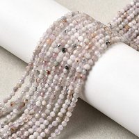 Brins de perles de kunzite naturel, ronds facettés, thistle, 2-3mm — Perles à bijoux