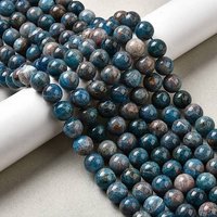 Fils de perles d'apatite naturelle, rondes, bleues, 12mm, 34pcs/fils