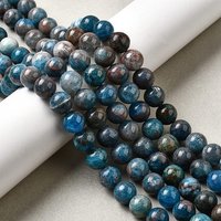 Brins de perles d'apatite naturelle, rondes, bleues, 10mm, 40pcs — Perles à bijoux