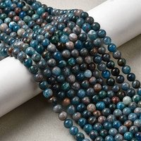 Natural Apatite Beads Strands, Round Blue, 6mm, 64pcs — Jewelry Beads