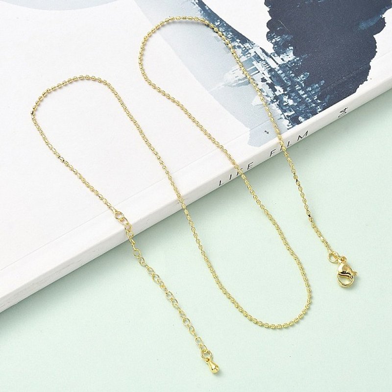 Collier en chaîne à billes en laiton de 1,5 mm, plaqué or 18K, 17,80 pouces — Collier pendentif