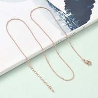 Collier en chaîne à billes en laiton de 1,5 mm en or rose, 17,80 pouces — Collier pendentif